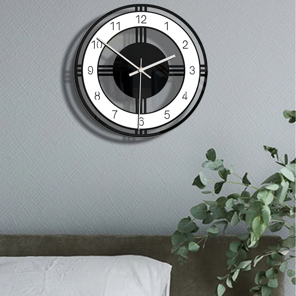 Nordic Glass Wall Clock Silent Modern Transparent Clocks Quartz Movement Wall Watches Modern Home Wall Decoration Accessories