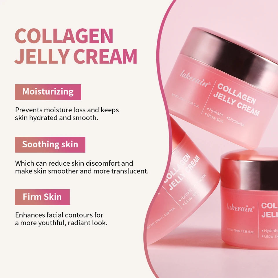 100g Collagen Jelly Cream Hydrolyzed Collagen Soft Moist Jelly Essence Shrinks Pores Moisturizing Smooth Skin Care Products