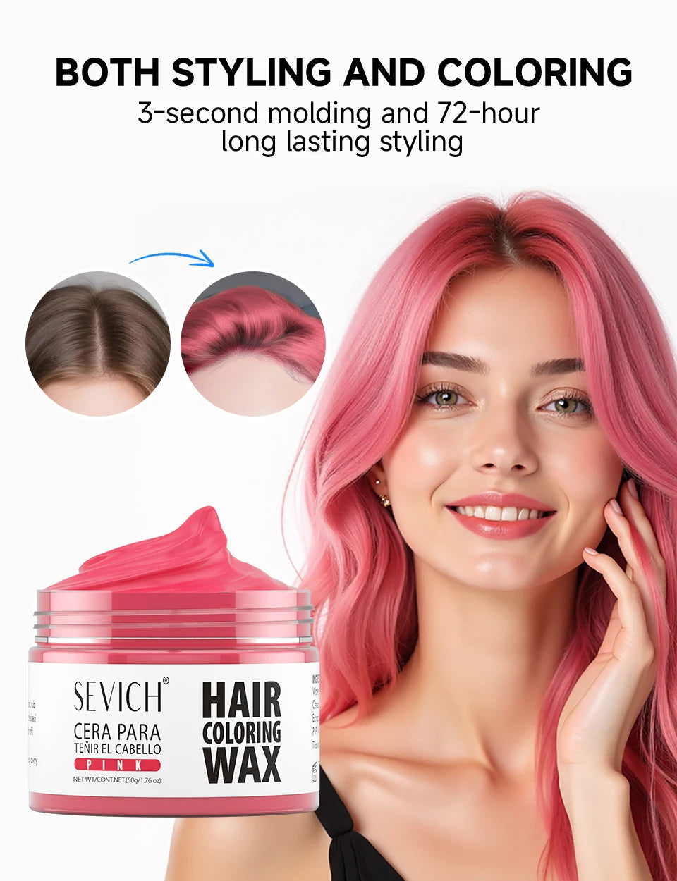 SEVICH 13 Colors Fashion One-Time Hair Color Wax Styling Temporary Dye Cream Gel Diy Mud Pomade For Beards Eyebrow Easy To Wash