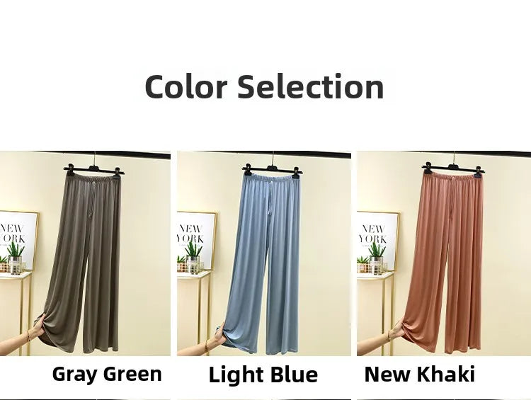 Modal Floor-Length Wide Leg Pants Loose Home Spwear  Color Versatile Casual Summer Thin Home Pants Women