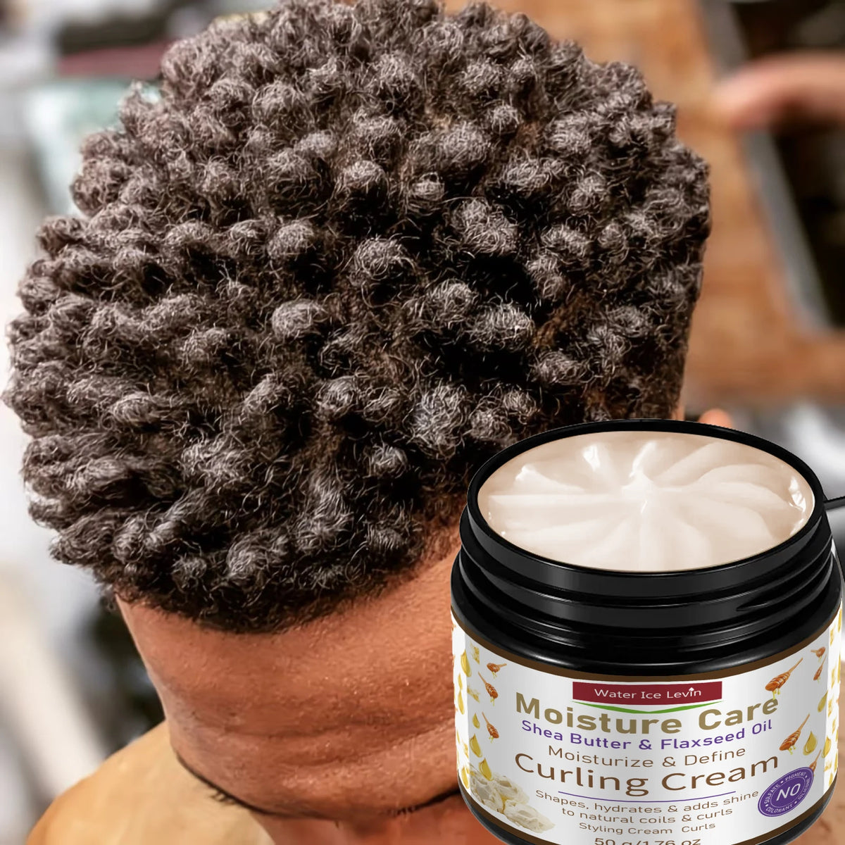 50g Moisture Care Curling Cream With Shea Butter Flaxseed Oil Moisturizes Hair Create Shiny Healthy Curls Define Natural Coils