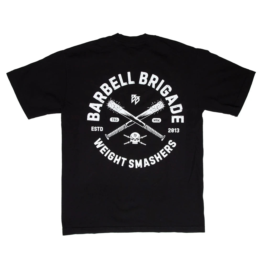 Clearance Sale BARBELL Men Running Sport Cotton T-shirt Gym Fitness Skull Print Shirt Summer Jogging Training Tee Tops