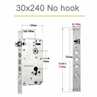 6068 304 Stainless Steel Security Door Lock Body Internal Gear Structure Anti Stuck for Smart Fingerprint Lock