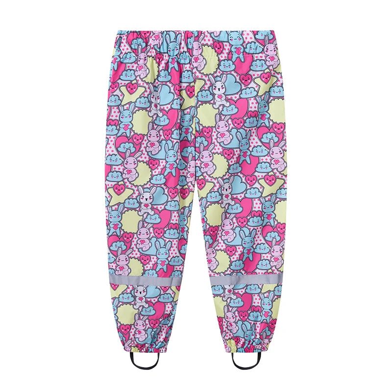 2 3 4 5 6 7 8 Years Girls Waterproof Pants Cute Cartoon Spring And Autumn Kids Pants New Fashion Boys Outdoor Children Clothing