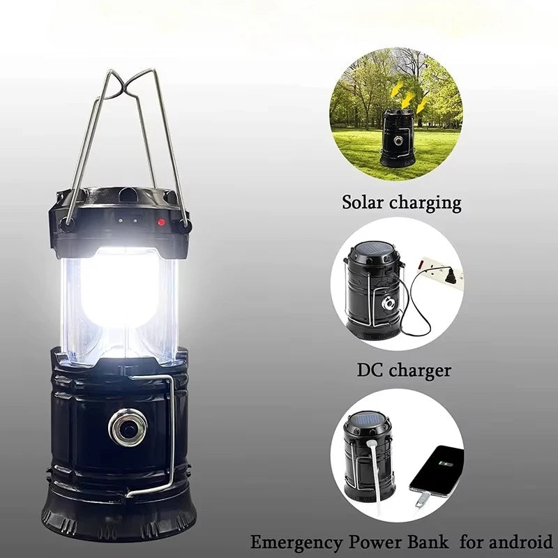 RTS Portable Multifunctional Waterproof Camping Lamp Usb Rechargeable Led Camping Lights Solar Camping Lantern