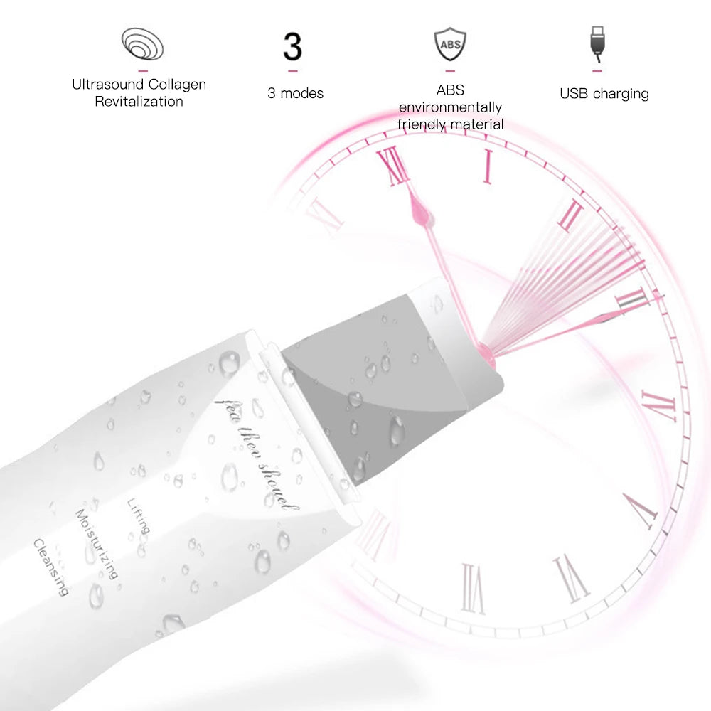 Ultrasonic Peeling Machine Skin Care Blackhead Remover Device Face Cleaning Pore Cleanser Facial Lifting Massager Skin Scrubber