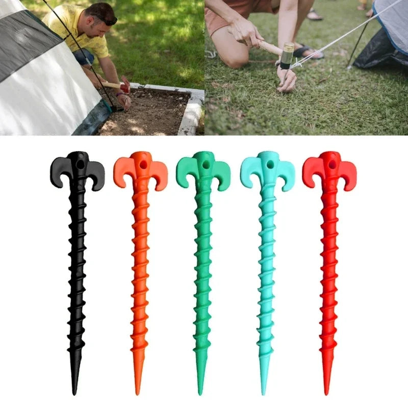 10Pcs Camping Tent Stakes Tent Heavy Duty Tent Nails Plastic Screw Tent Pegs for Fixing Camping Tent Rain Tarps Outdoors