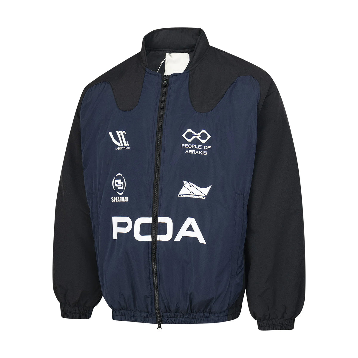Undermycar POA Racing Suit Multi-color Printed Cotton Jacket VIBE Streetwear V-neck Couple Shoulder-Padded Coat