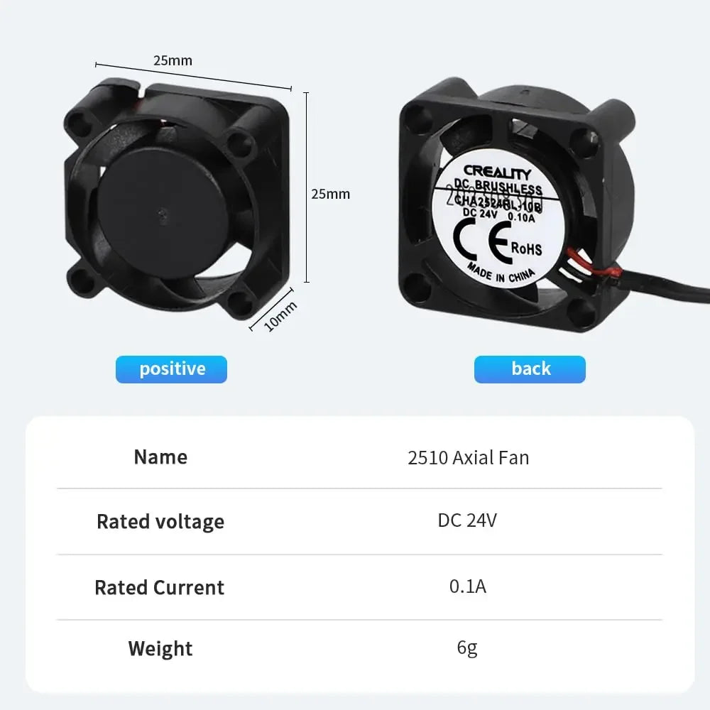Creality Original Ender-3 V3 SE Fan 24v Set 2510 Axial Fan for 3D Printer Ender-3 V3 SE/KE