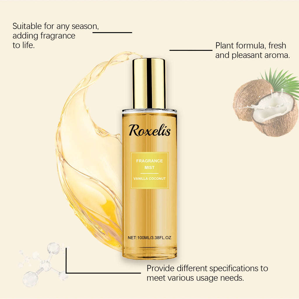 Vanilla Coconut Fragrance Spray, Long-Lasting Fresh Body Spray, Floral and Fruity Refreshing Body Fragrance
