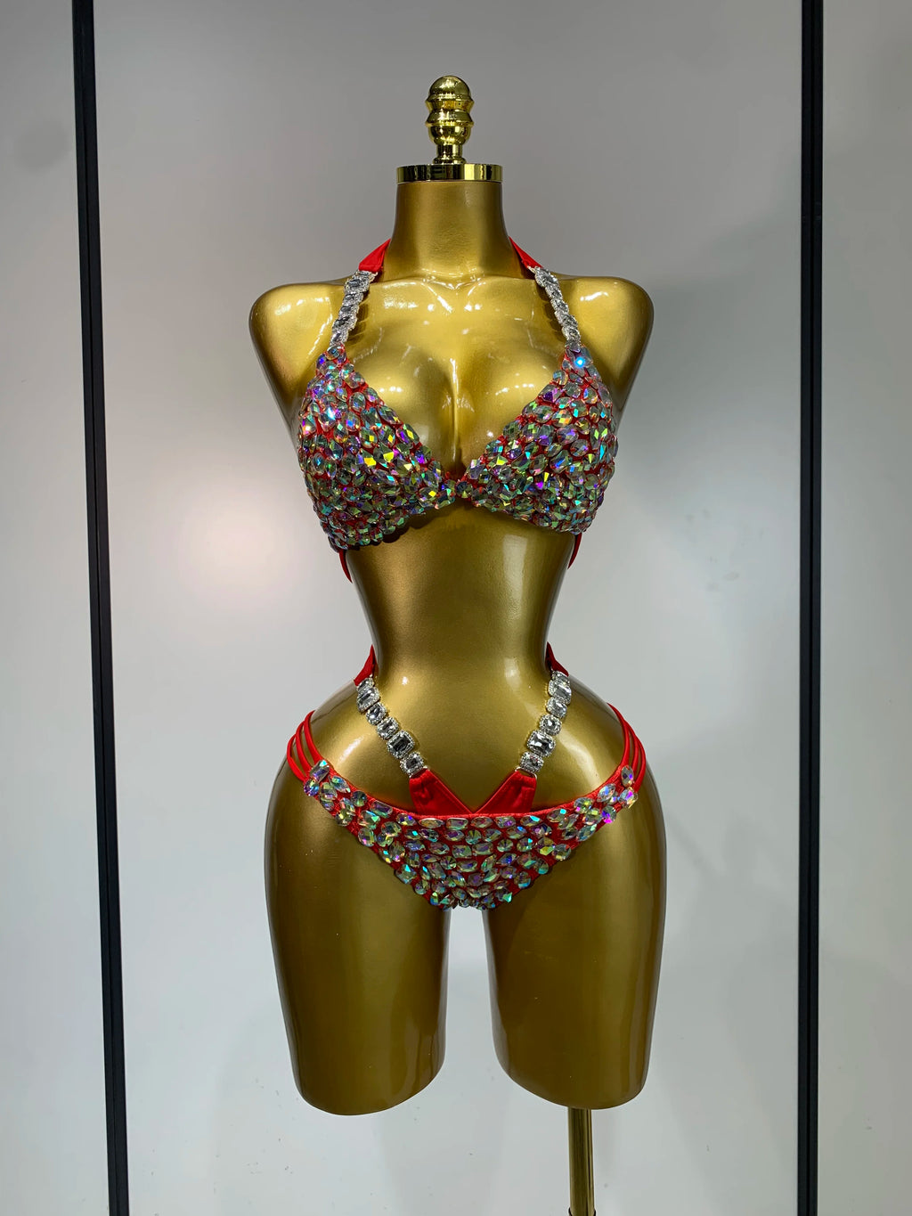 Newest Crystal Bikini Swimwear Fashion Bar Bikini Blingbling Swimwear Bikini Popular Bathingsuit Bikini Nightclub Stage Outfit