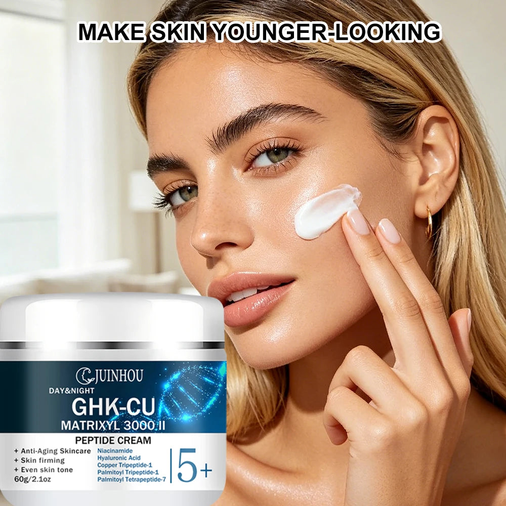 JUINHOU Face Serum Cream Set with Peptide Multi Peptide Improve Skin Deep Hydrating Smooth Rough Skin Day Night Skincare Kit