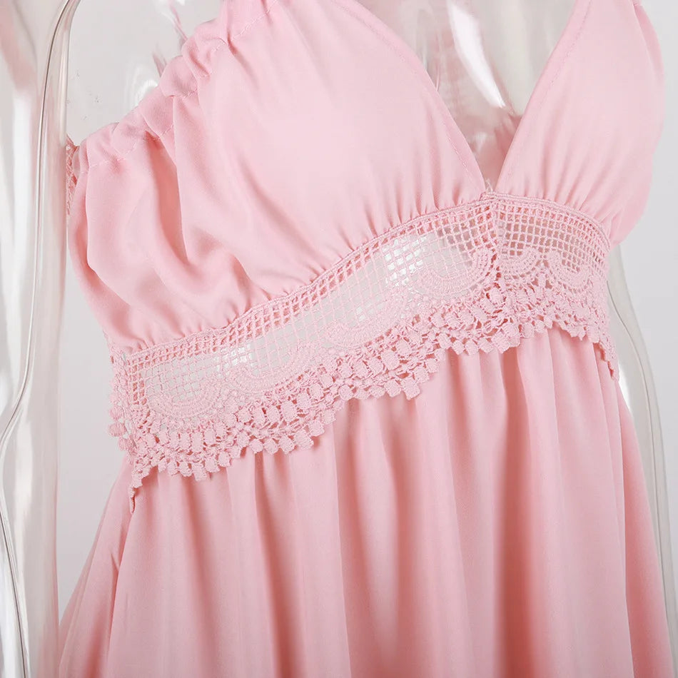 Sexy Strapless Floral  Waist Dress Cross-Border Elegant Cotton Blend Wrap Chest Style No Sleeve Summer New Arrival