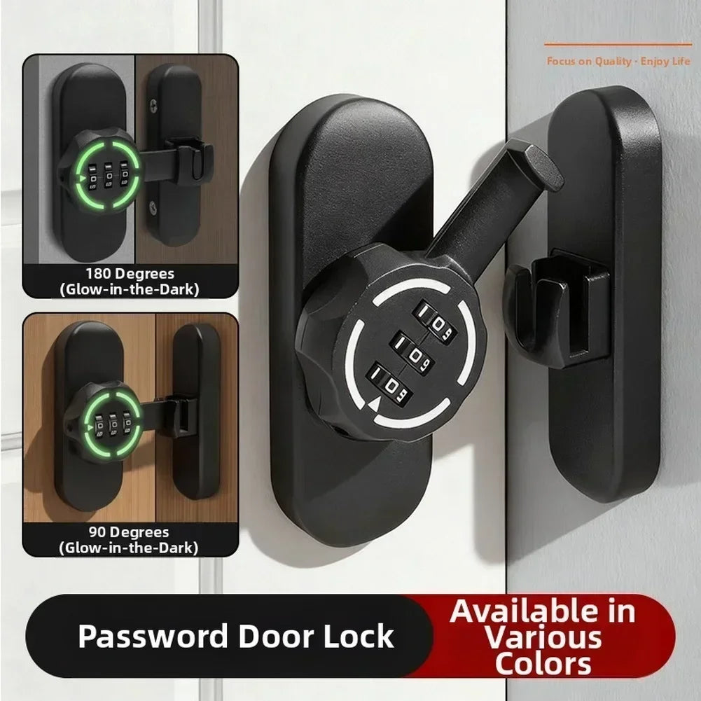 Password Door Latch 90/180 Degree Barn Sliding Bathroom Lock Digit Security Password Keyless Drawer Cam Lock For Drawers Cabinet