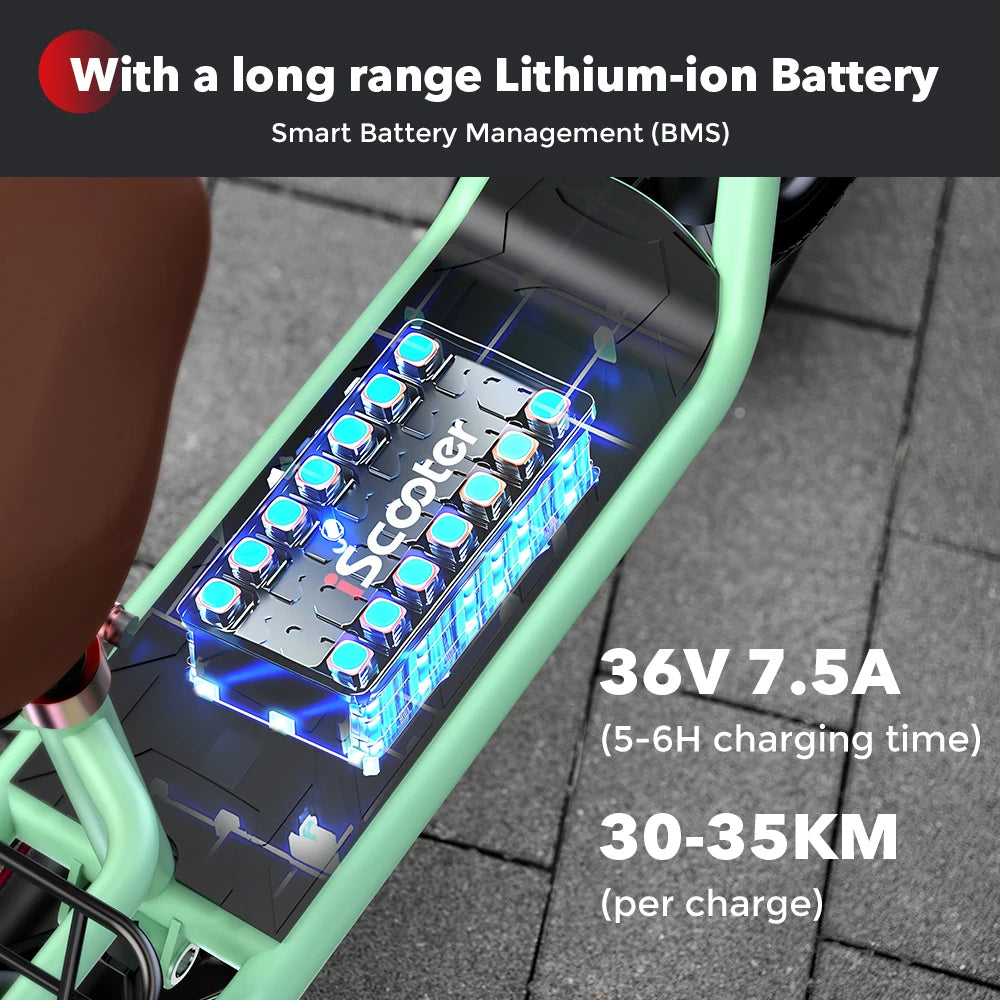 ISCOOTER I12 Adult Electric Scooter 500W Motor 36V7.5AH Battery Electric Scooter 12 Inch Urban Commuting Electric Scooter