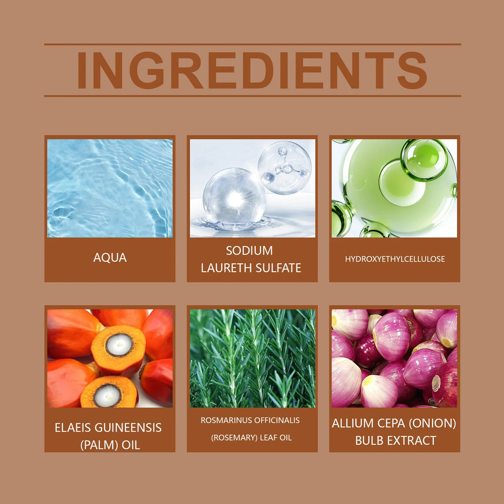 3 In 1 Batana Rosemary Onion Shampoo Deep Cleansing Remove Dandruff Soothe Scalp Anti Hair Loss Deep Nourish Hair Care Shampoo