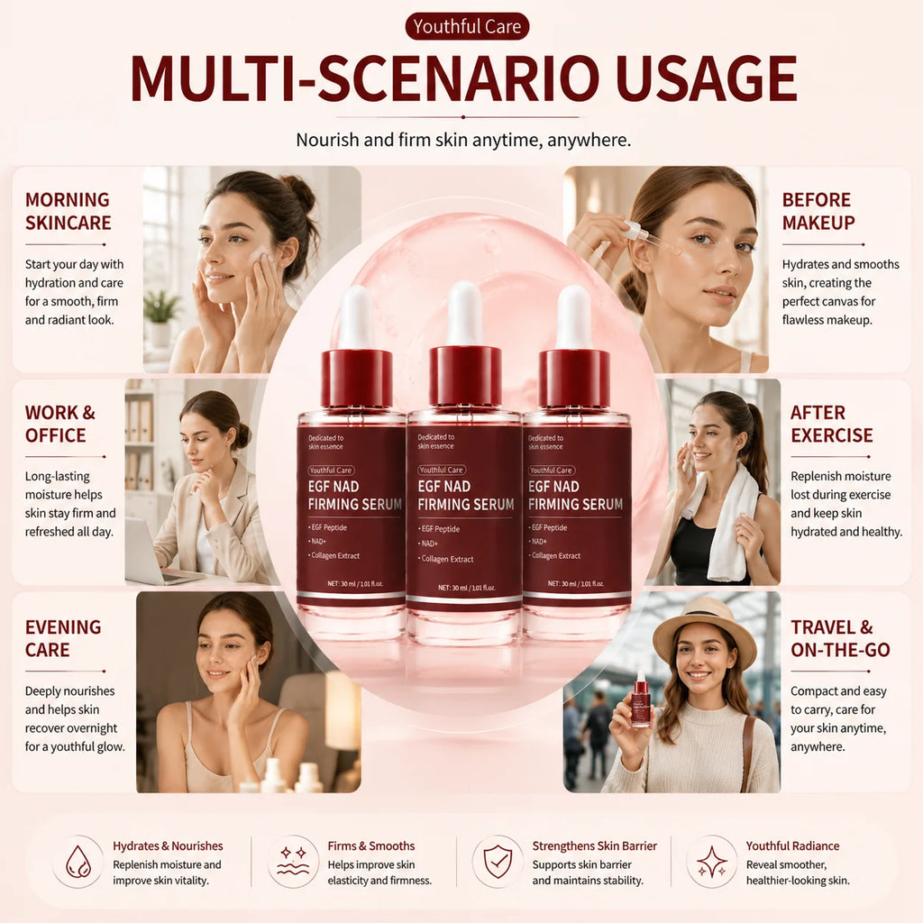 3pcs EGF NAD+ Facial Essence Collagen Moisturizing Serum - Skin Hydrating Facial Serum
