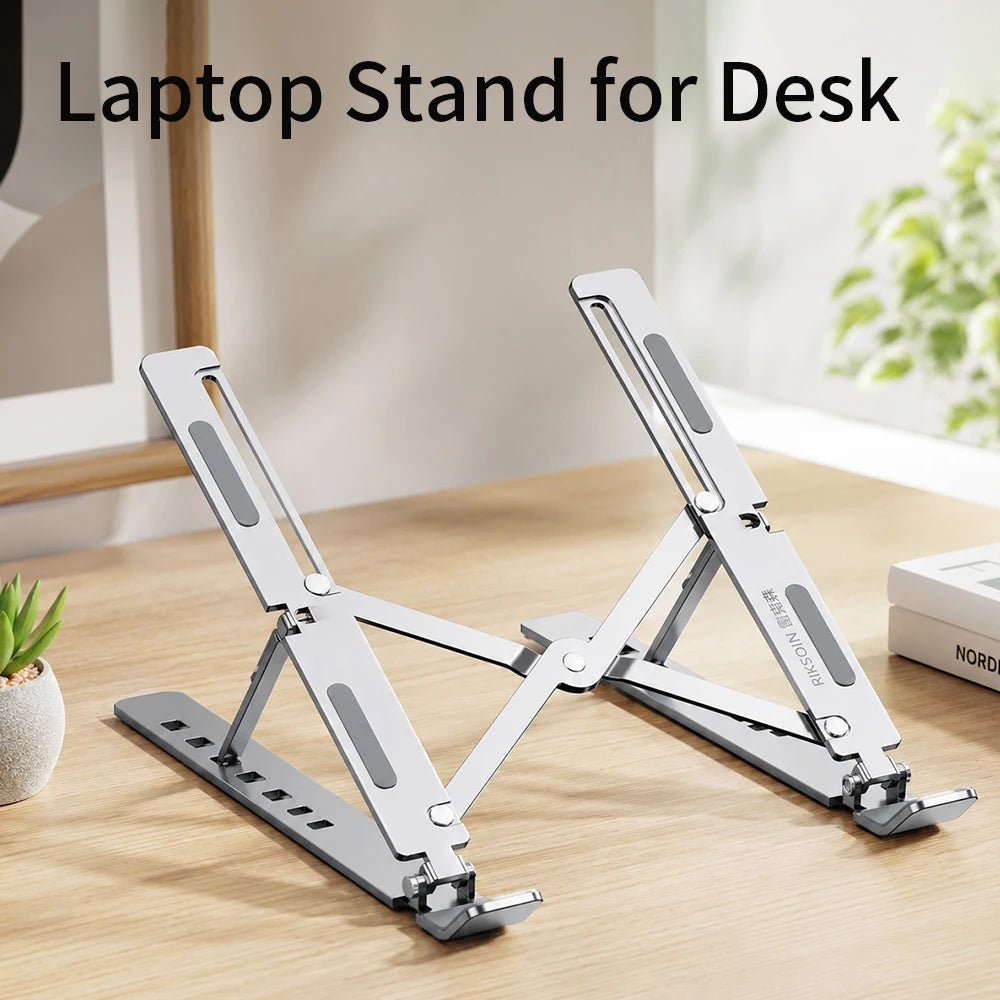 Laptop Stand for Desk, Metal MacBook Stand,Computer Riser for Desk, Foldable Adjustable Notebook Holder for10-15.6 Inch Laptops