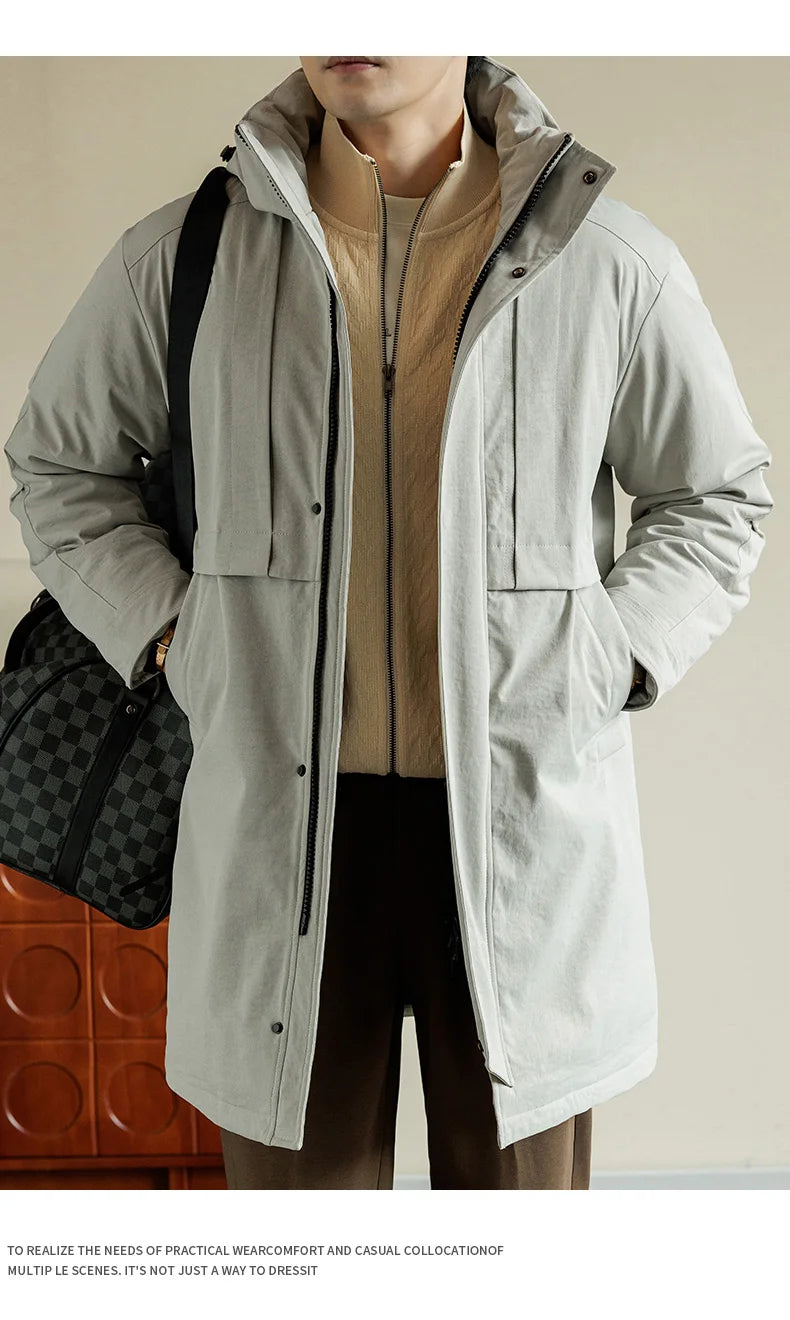 Winter Jackets Men Padded Warm Long Cotton Coats Plus Size 6XL 7XL 8XL Oversize Windbreak Hooded Black Autumn Pockets Loose Male