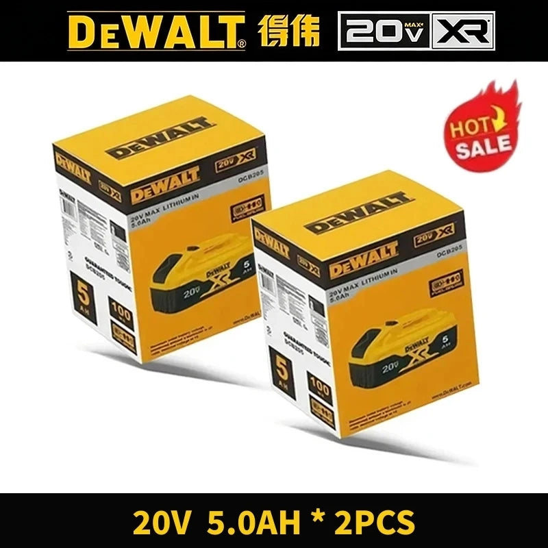 100% Genuine Dewalt 20V Battery, 2AH 5AH 6AH Rechargeable Lithium Ion Battery, Dewalt DCB200 Power Tool Replacement Battery