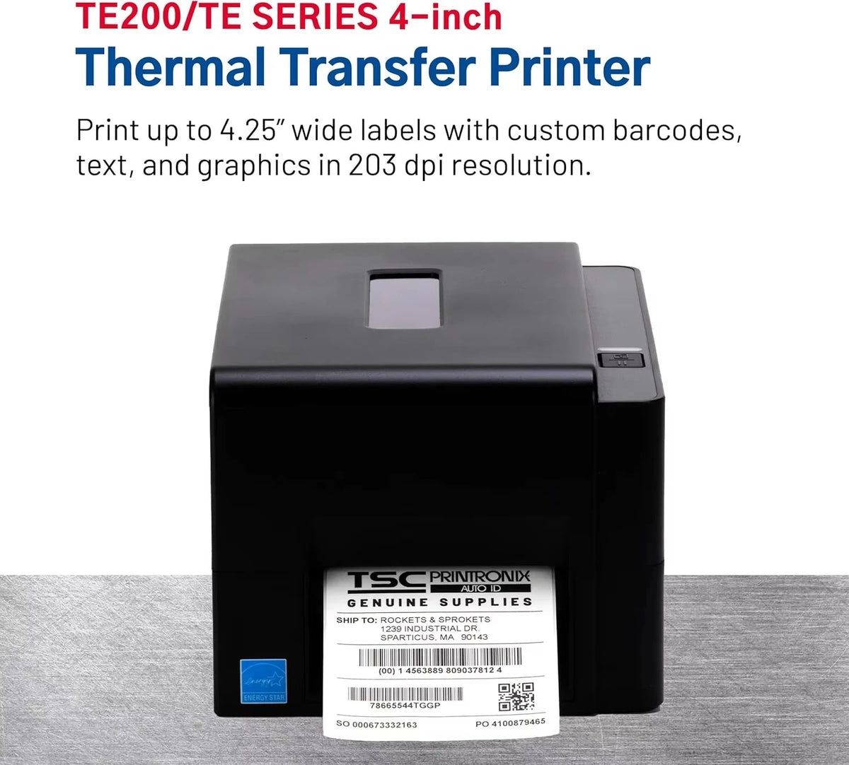 High Efficiency Thermal Transfer Desktop Smart Printer TE210 TE310 Shipping Label Sticker Printer For Logistics Express