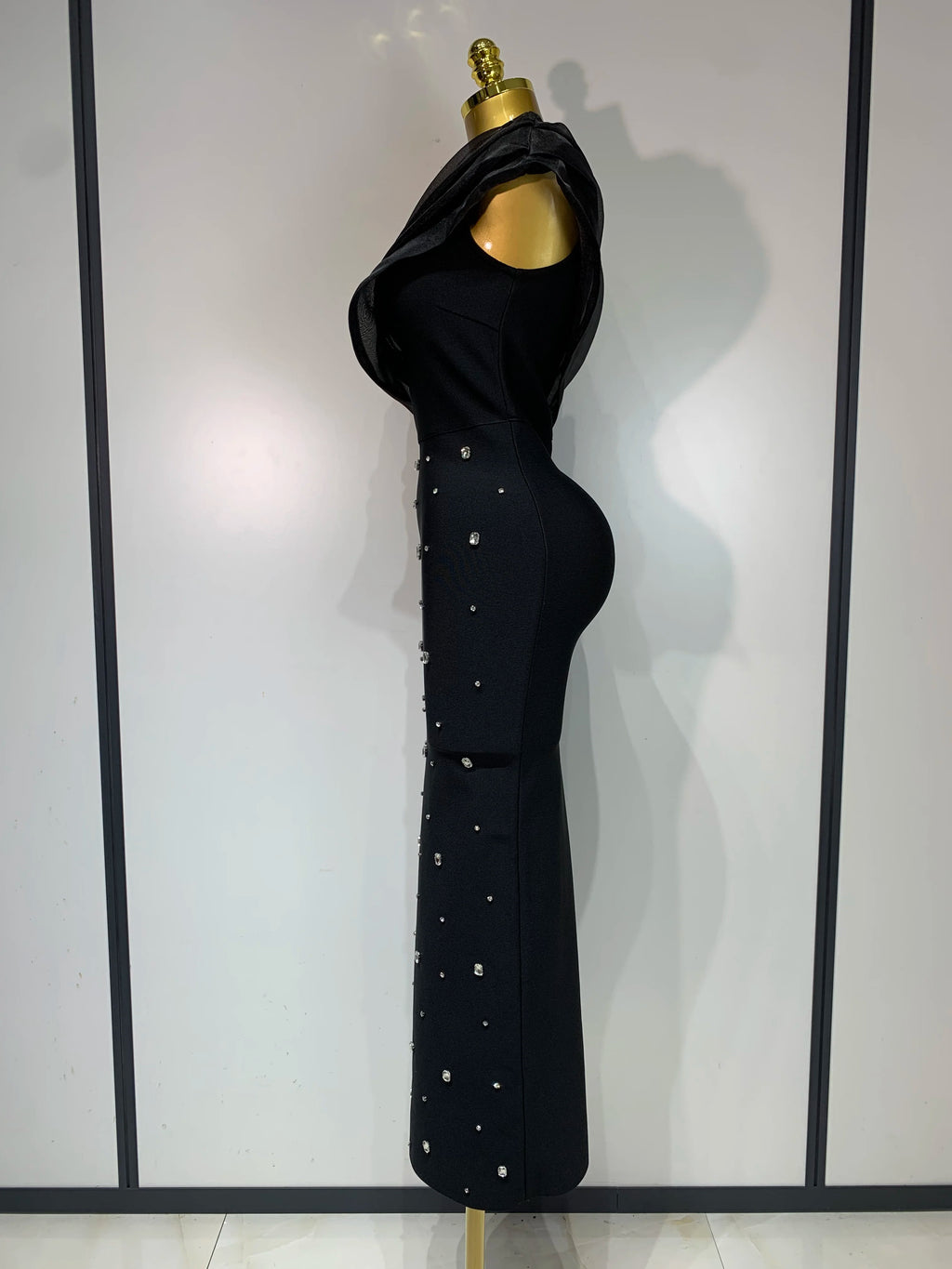 2025 Women Sexy One Shoulder Shinning Crystal Bodycon Bandage Long Dress Celebrate Festival Fashion Evening Party Luxury Dress