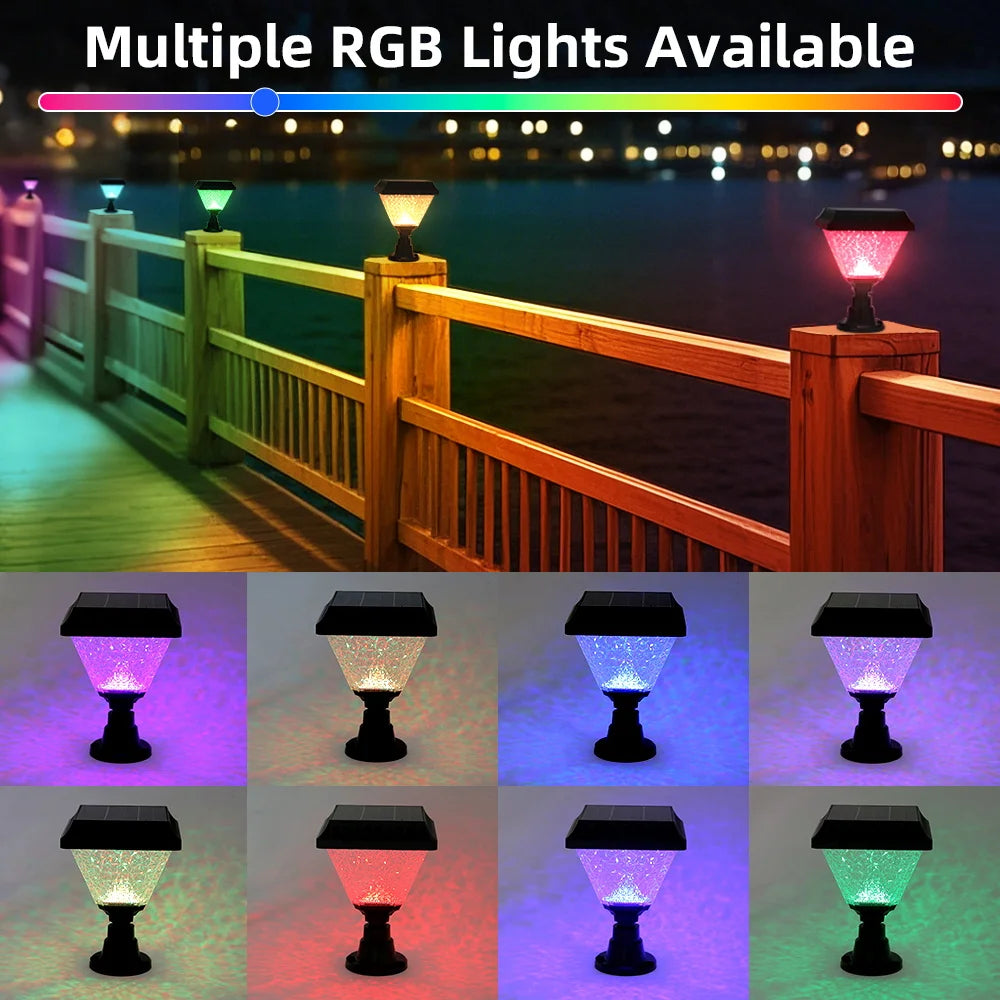 Outdoor Garden Solar Lights With Remote Control RGB Lights LED External Sunlight Lamp Garden Decoration Lighting Accessories