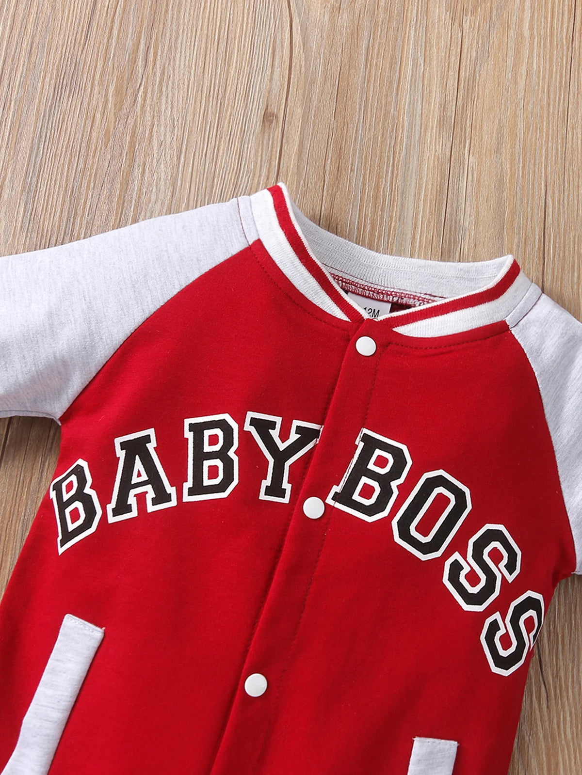 Cute Personalized Baby Boy Jumpsuit Fashionable Letter Print Long Sleeved Round Neck Comfortable Clothing for Infants