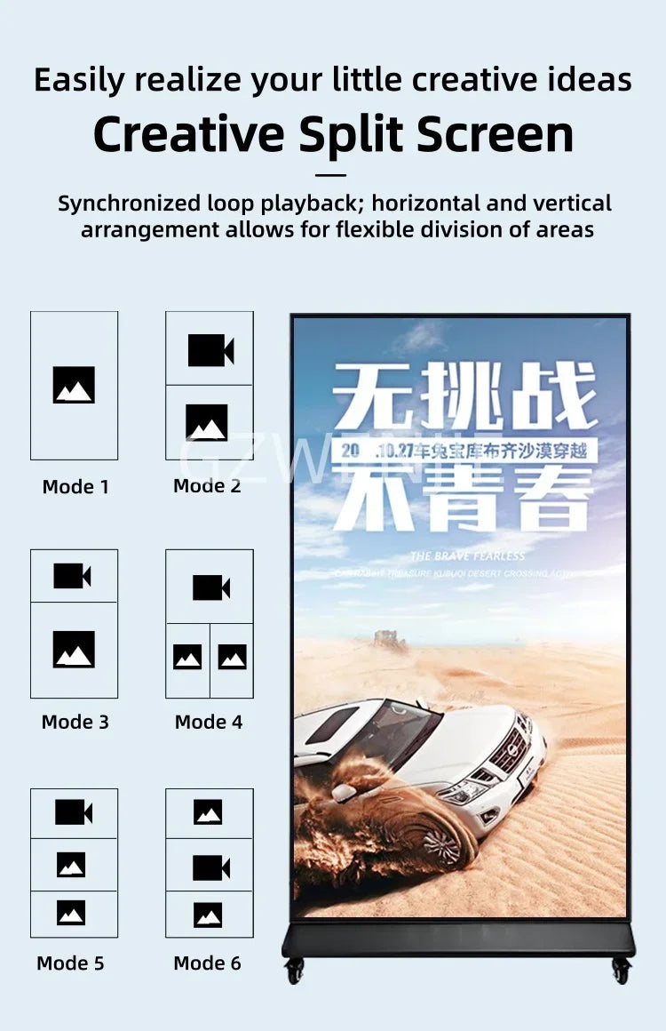 Vertical Full-screen LCD Advertising Machine with A Fixed Large-sized High-definition Screen for Commercial Signage Display