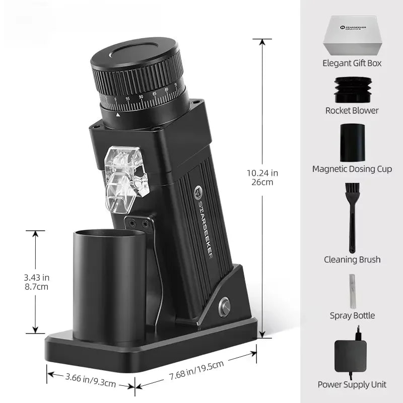 2026 Latest Electric Coffee Grinder 55mm Flat Burr Espresso Grinder Stepless Adjustment Cold Brew Coffee Bean Grinder for