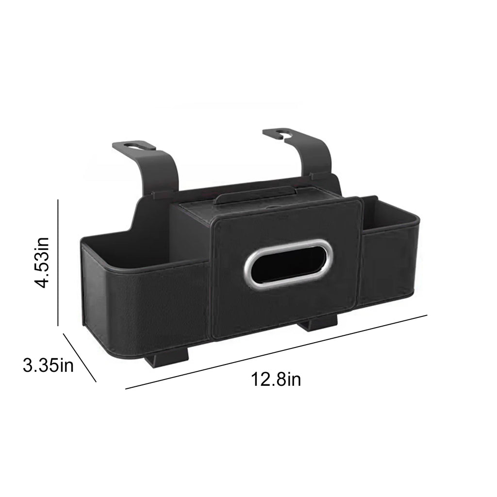 Car Seat Organizer with Tissue Box & 2 Cup Holder Car Backseat Hanging Storage Box for Snacks/Drinks Universal Stowing Tidying