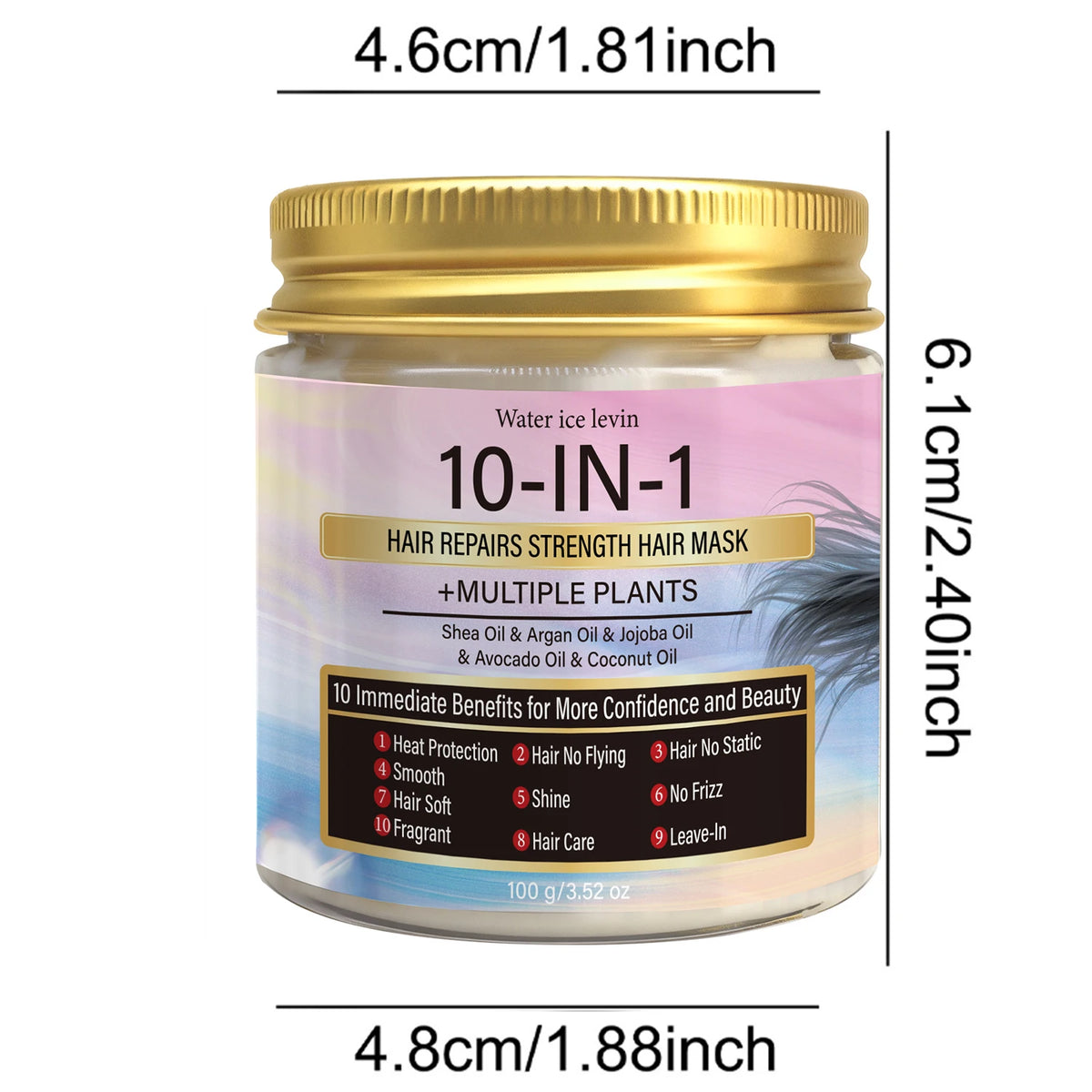 Ten Benefits All-In-One Nourishing Hair Mask Botanical Oils Silky Non-Greasy Eliminate Static Flyaways Boost Gloss Soft Hair100g