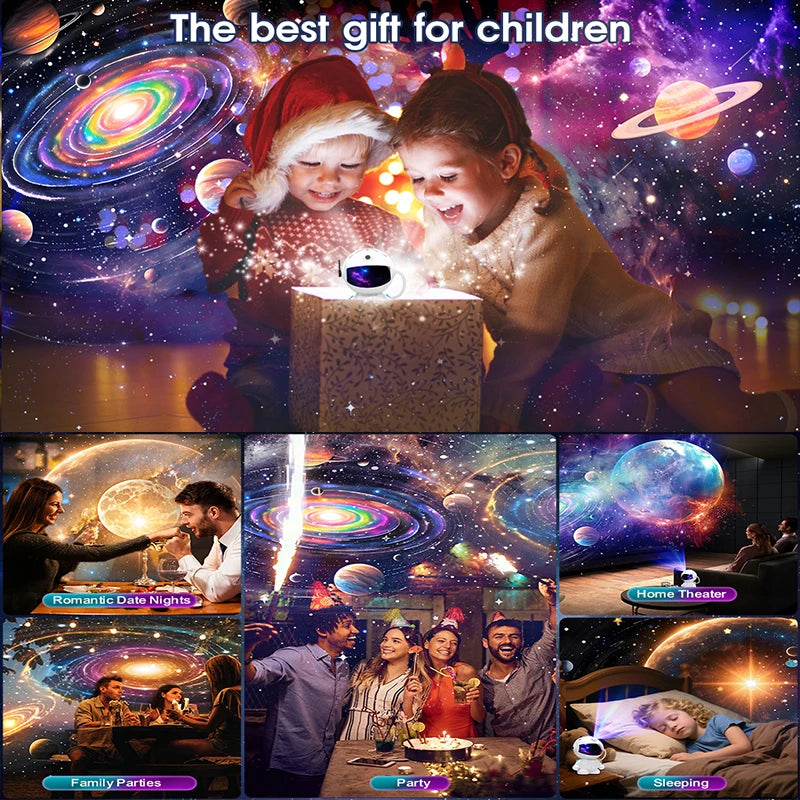 Astronaut Galaxy Projector Star Projectors with 12 Space Film 360°Rotating Magnetic Head Planetarium Suitable for Kid and Adult