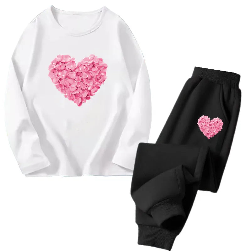 Spring Autumn Toddler Girls Fashion Set Kawaii Print Long Sleeve T-Shirt And Pants Two-Piece Casual Clothing Outfit for Girls