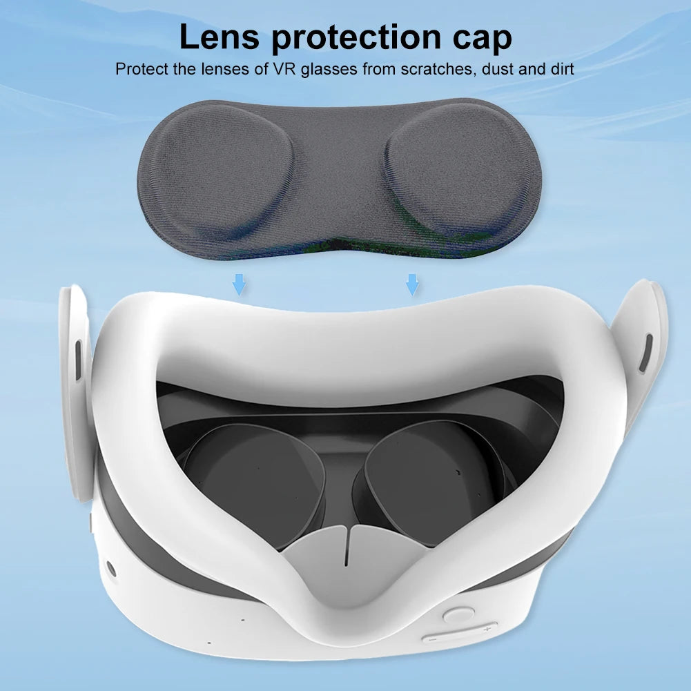 Lens Protective Cover Anti-Scratch Dustproof Lens Case VR Lens Protector for Meta Quest 3S/3/2/Pico4 Ultra VR Lens