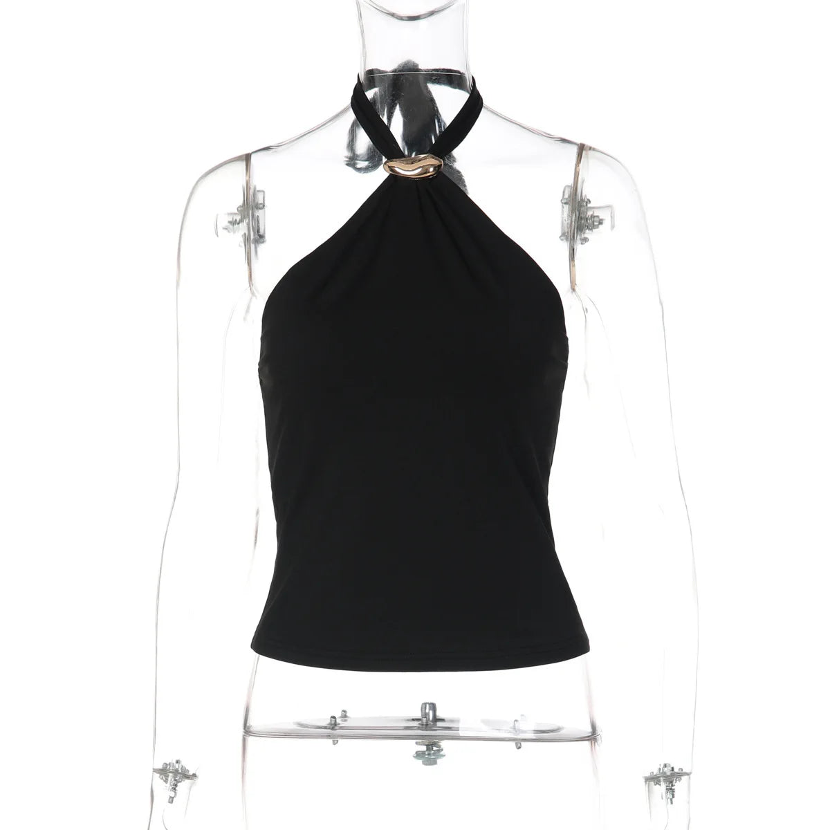2026 Summer Fashion New Women's Retro Retro Hot Girl Tight Strap Top Hanging Neck Naked Back Sexy Vacation Beach Vest