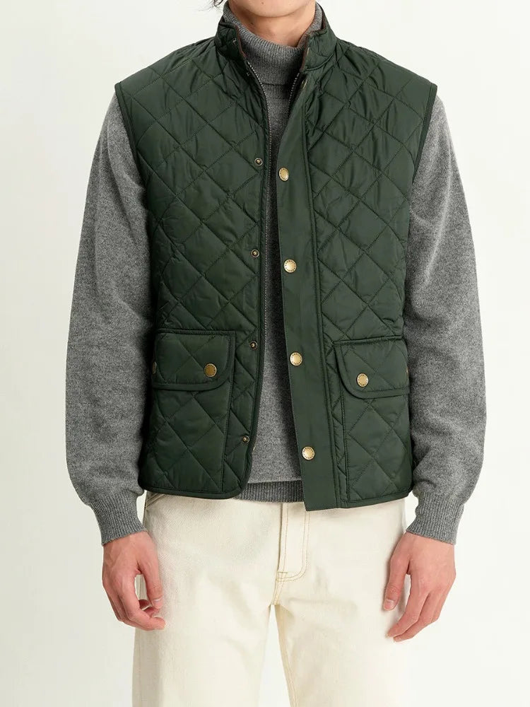 New corduroy thick plus cotton quilted vest for men for autumn and winter