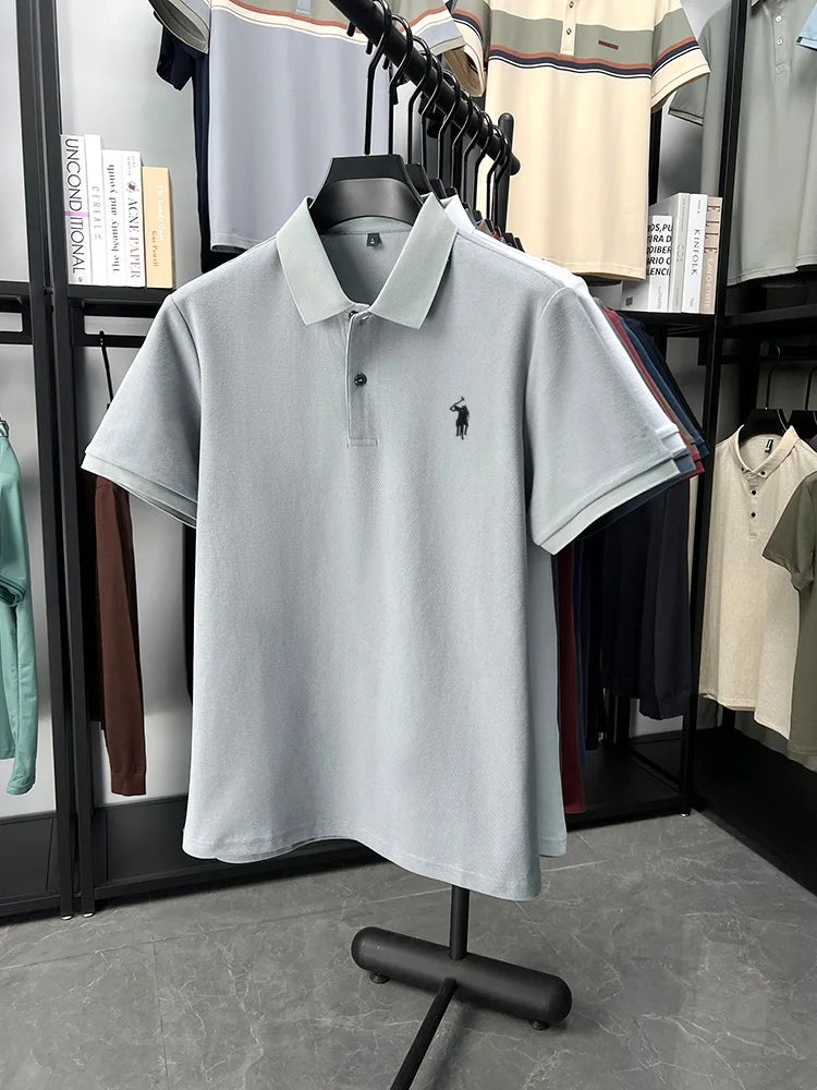Designer brand 100% cotton short sleeve polo shirt fashion luxury pony embroidery men's summer casual high-quality Paul T-shirt