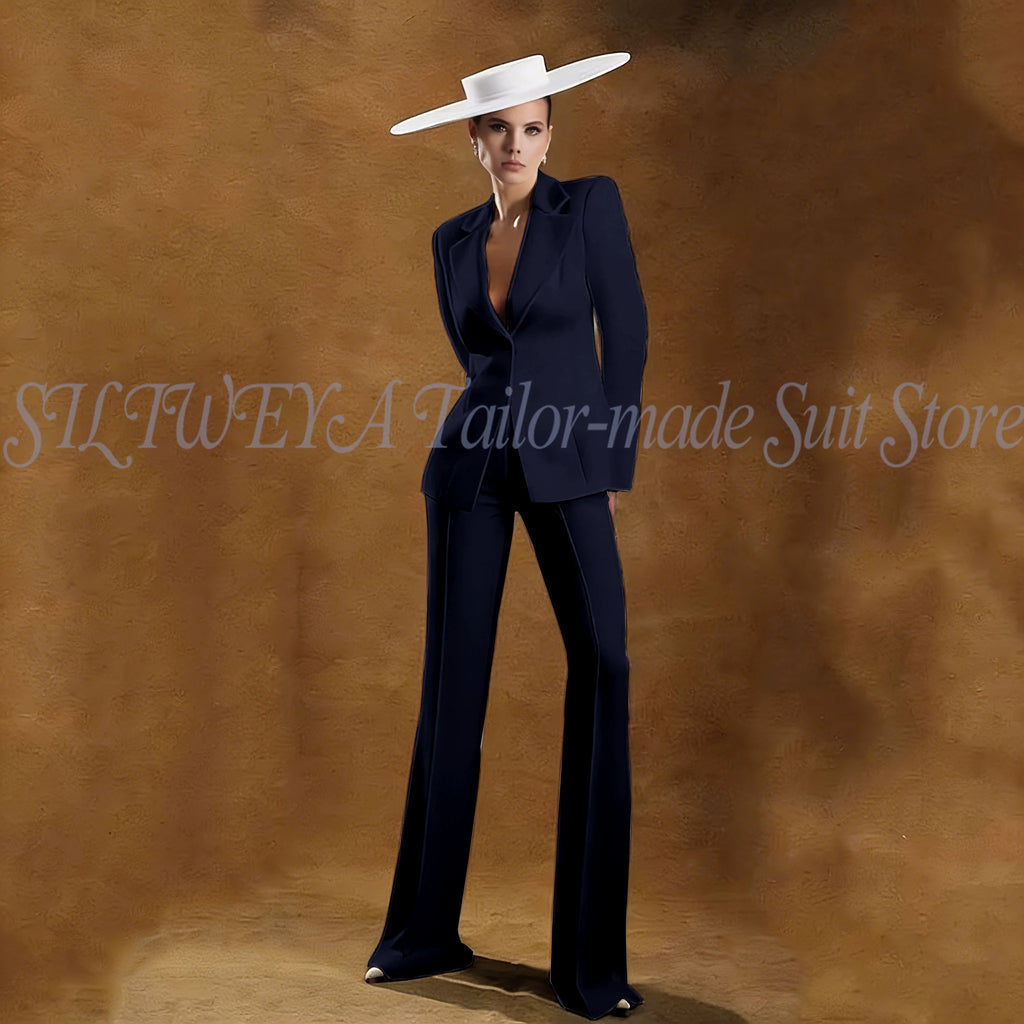 Ladies White Tailored Blazer Trousers Set Workplace Business Occasion Formal Attire 2026 Women Fashion Chic Office Commute Suit