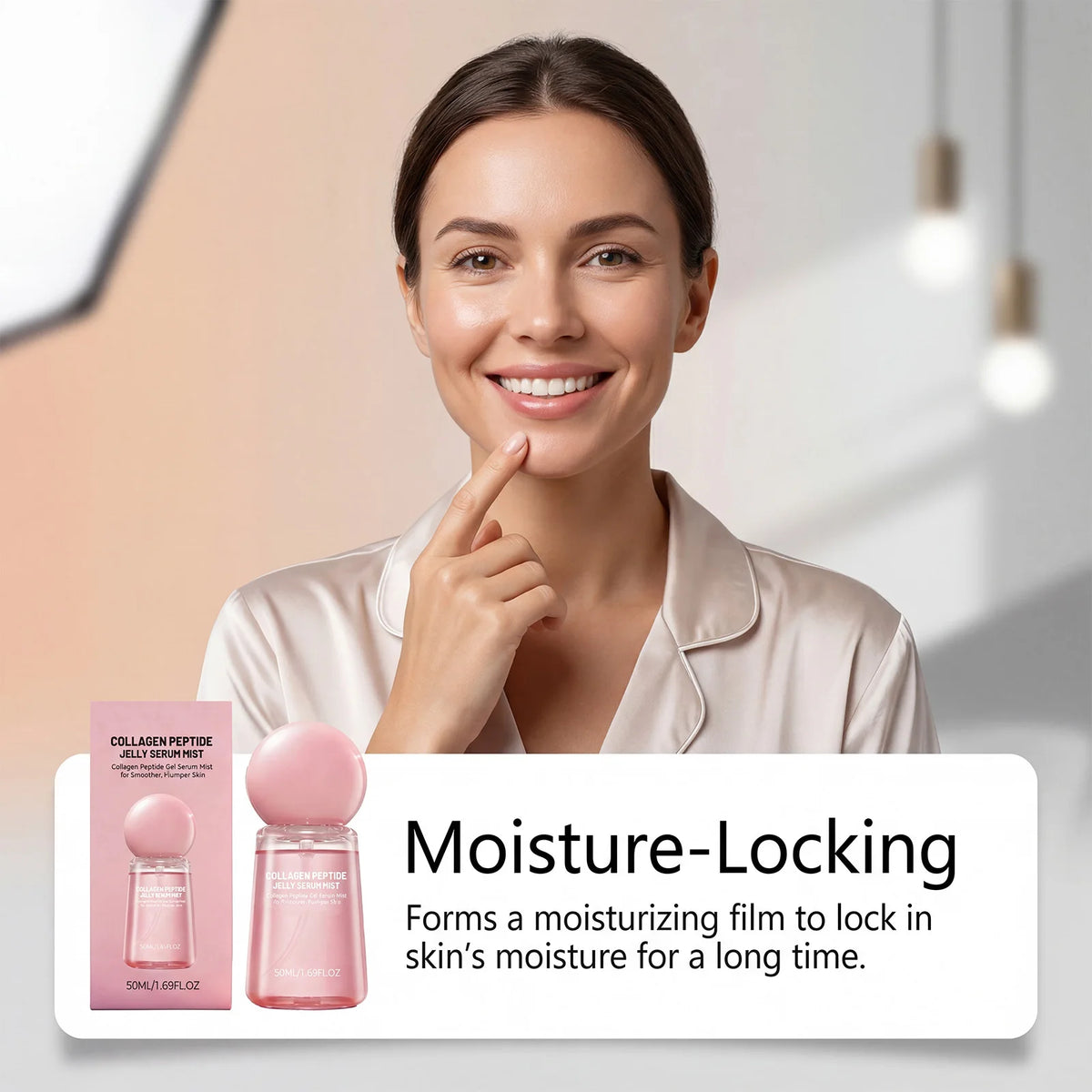 Collagen Peptide Jelly Mist Serum Facial Rejuvenation Deep Hydration Moisturizing  Firming Plumping Refreshing Face Care Mist