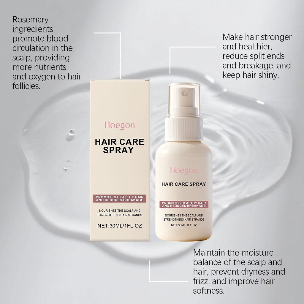 Hair care spray, gently nourishes the scalp, strengthens hair, adds shine, smoothness, and freshness, protects hair.