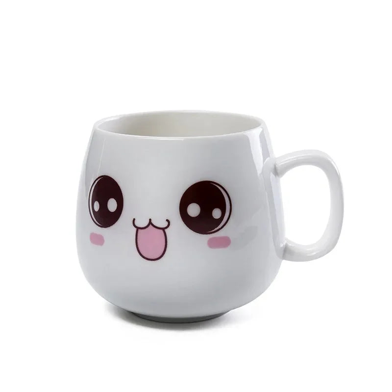 Modern simplicity Creative Ceramic Mugs Cute Cartoon Face Expression Water Container Lover Coffee Mugs Travel cute cup gift