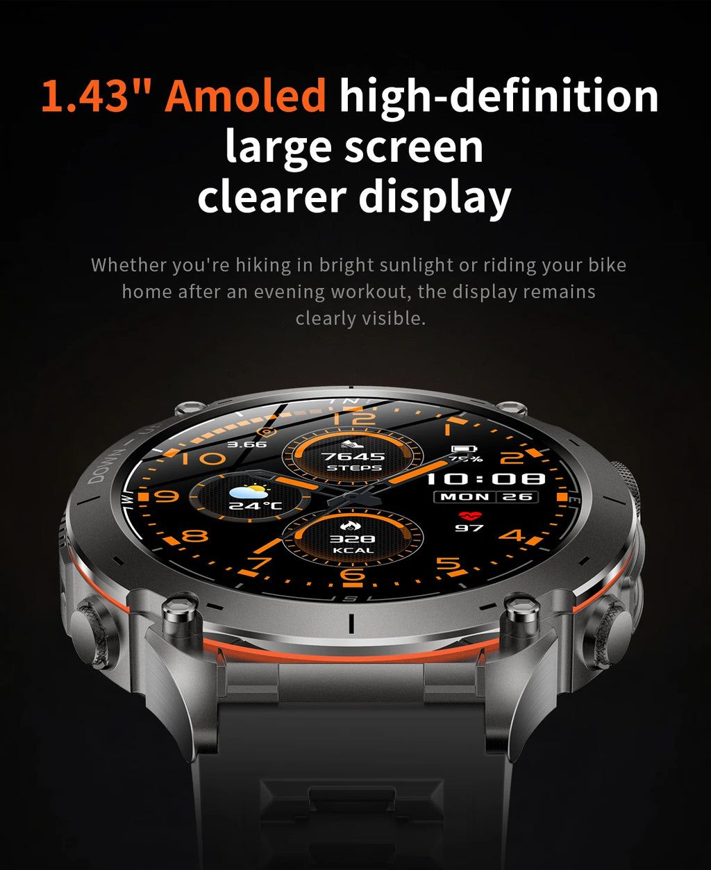 2026 New GPS Smart Watches 10 ATM Waterproof Built-in Dual-band GNSS Compass Military Sport Men SWIM Smartwatch For Android IOS