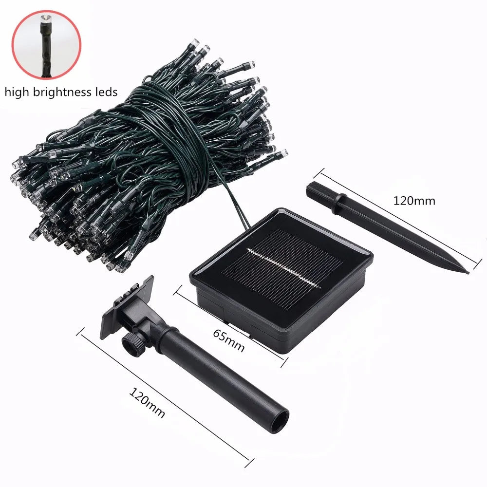 LED Outdoor Led Solar String Lights Fairy Light Solar Powered Garland Lights 8 Mode 22m Garden Wedding Decoration Waterproofn