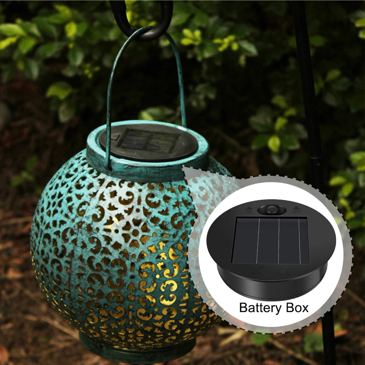 Led Solar Light Outdoor Solar Hanging Lantern Retro Iron Art Garden Decorative Pathway Lamp Stairs Lights Home Christmas Decor