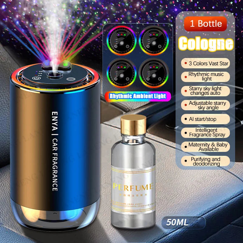Car Perfume 3 in 1 Color Air Freshener Essential Oil Fragrance Diffuser Smell Distributor USB Aromatherapy Scent Air Refresher