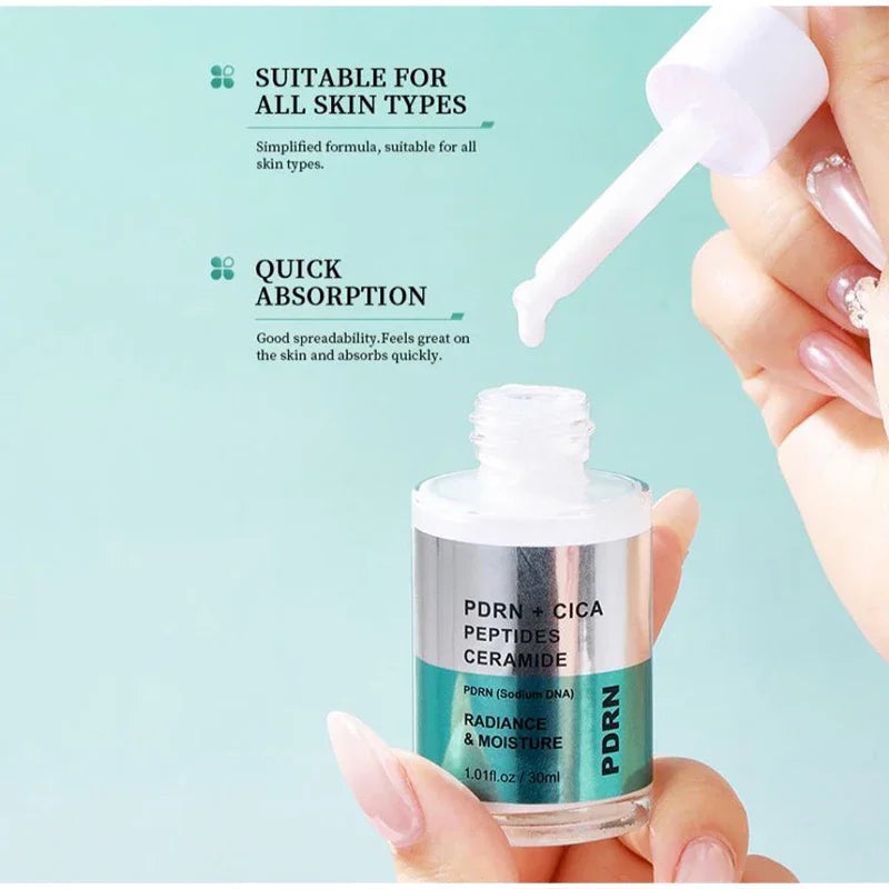 PDRN Centella Asiatica Essence Deep Moisturizing Hydrating Facial Serum Gentle Nourishing Cream Daily Skincare Set