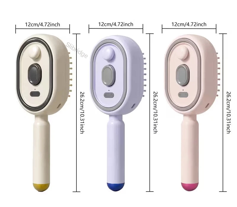 Electric Hair Brush for Anti-Frizz Detangling with Spray, Red Light Therapy & Retractable Teeth Scalp Massage,2026 Upgraded