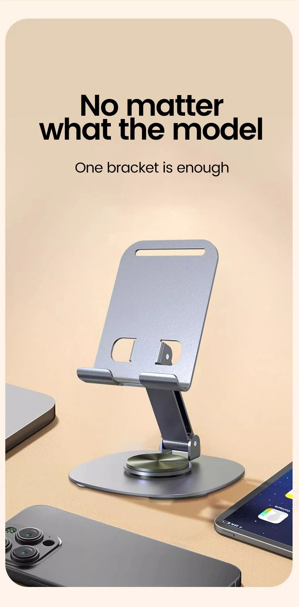 Olaf Universal 360° Rotation Mobile Phone Holder Metal Foldable Bracket Phone Holder Desk Stand For Mobile Phone Tablet Holder