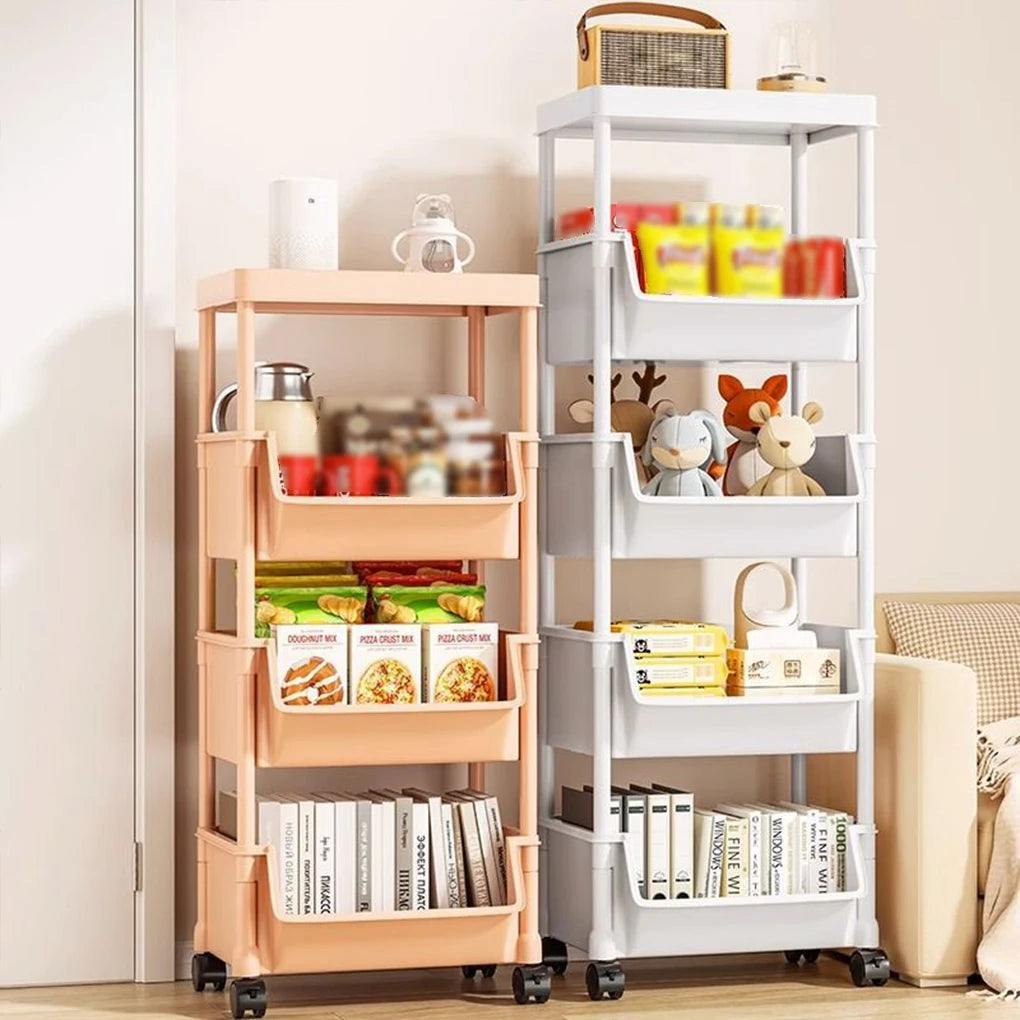 Trolley Bookshelf Kitchen Storage Rack Kitchen Corner Narrow Slit Storage Cabinet Bathroom Living Room Home Organizer